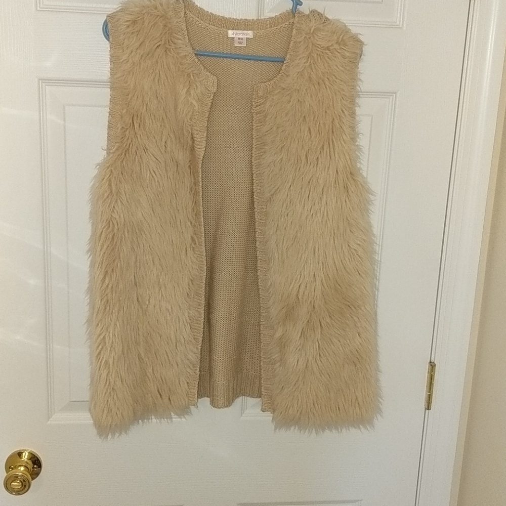 Tan furry vest